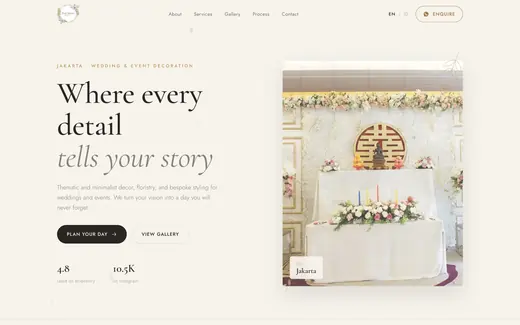 Tampilan website The Swan